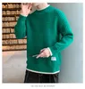 Maglioni da uomo Vintage Uomo Girocollo Maglione Pullover Maglioni Verde Moda Abbigliamento Autunno Inverno Top Uomo Felpe lavorate a maglia E06