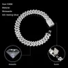 925 srebrna biżuteria biodrową biżuterię biodrową Tester Diamentowy 10 mm mrożony kubański łańcuch linków