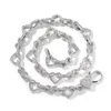 Bling Iced Out Zircon Love Collier pour hommes et femmes Conception de luxe Collier de chaîne à collier de diamant