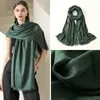 Bandane Durag Primavera Estate Sciarpa di seta Donna Moda Protezione solare Ombra Spiaggia Grande lungo Solido Lino di cotone Femminile 231007