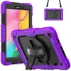 Hand Strap 360 Rotating Stand Case For Samsung Galaxy Tab A 8.0 inch T290 T295 Silicone PC Full Body Protective Kids Tablet Cover with Screen PET Film Shoulder Strap