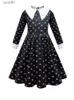 Traje temático Cosplay Miércoles Addams Vestido para niña Niños Película Viene Negro Sin mangas Vestidos góticos Fiesta de Halloween Mujeres NightdressL231008