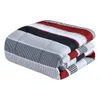 Conjuntos de cama listrado vermelho e cinza 8 peças cama em um saco conjunto de edredom com lençóis queen 231007