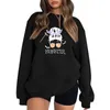 Kvinnors hoodies Lossa fast färg halloween glasögon flicka tryck dropp axel ärm huvlös sudaderas de mujeres sudadera mujer