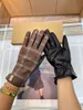 Gloves Designer Women Men Winter Lattice Cashmere Fingers Leather Gloves Touch Screen Cycling Warm Insulated Sheepskin Fingertip Gloves