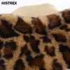 Kurtki męskie faux fur parkas men hip hop lampart print w płaszcz zimowy polar harajuku kurtki baseballowe kpop streetwear y2K ubrania 231007