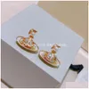 Designer Trend Stud örhängen Vivian Luxury Women Fashion Jewelry Earing Metal Pearl Earring Cjeweler Westwood Woman 465 Drop Delivery