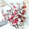 Flores decorativas grinaldas simation flor chinês clássico artificial ramo de ameixa casa banquete decoração falsa gota entrega jardim dhg92