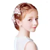 Hårklipp barns tillbehör hårnål brud huvudkläder tyg konst blommig pärla bröllop