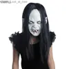 Partymasken Horror Halloween Hexenmaske Party Maskerade Gummi Latexmaske Geist Sadako Grudge Hedging Schwarze Maske Zombiemasken Q231007