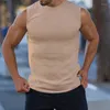 Débardeurs pour hommes Summer Hommes Vest Sports Fitness Séchage rapide Respirant Élastique T-shirt sans manches Vertical Stripe Gym Entraînement de course