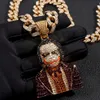 Pendant Necklaces Iced Out Bling Clown Necklace Women Men Punk Miami Cuban Link Chain Hiphop Choker Fashion Charm Jewelry