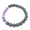 SN1344 Nes Design Bracciale da donna Trendy Pietra lavica naturale Bracciale Mala Yoga Ametista Viola Cristallo Equilibrio Gioielli meditativi254r