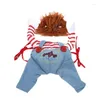 Dog Apparel Tiktok Cat Pet Funny Cosplay Costume Halloween Comical Outfits Holding A Knife Set Festival Party Clothing