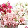 Ghirlande Di Fiori Decorativi 37 Cm Ramo Di Fiore Di Magnolia Artificiale Per Natale Halloween Festa Di Compleanno Fai Da Te Decorazione Della Camera Da Letto Di Casa D Dhy1S