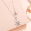 Pingentes requintados bonitos estrelas pingente colares bling seis pontas estrela colar mulher link corrente moda jóias 2023