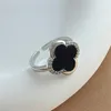 Kristal Designer Ring voor Dames 4/Klavertje Vier Bedelring Designer Verguld Zilver Bruiloft Mode-sieraden Dames Cadeau Verstelbaar Geschikte toepassingen