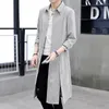 Trenchs pour hommes Veste coupe-vent mi-longue et manteau au-dessus du genou Robe de route de style chinois Cardigan avec manches Robe Hanfu