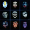 زي موضوع 1PC Pluetooth App Control Control Halloween LED LED Luminous Carnival Festival Face Face Up Party Christmas Mask Decorl231008