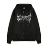 Gotisk grafisk tryckjacka Y2K Zip Up Hoodies Streetwear Sweatshirts Hip Hop Tops Loose Casual Coats 230915
