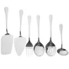 Set di posate 6 pezzi Stoviglie Cucchiaio da portata Cucchiai Buffet Utensili per feste Mestoli per torta in acciaio inossidabile Mestoli per banchetti Grandi