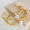 Bangle Tofflo Line Jewelry Jewelry Line Plain Flaud inlaid Pearl Bracelet Women's Fashion BSZ193