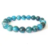 MG0515 sur 10 mm Bracelet empilable en apatite bleue Bracelet de pierres précieuses de haute qualité Bracelet de bien-être émotionnel de protection pour hommes 262N