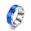 Men's Ring 8mm Colorful Silicon Titanium Stainless Steel Ring Bands Jewelry Blue Red Brown Wedding Engagement Rings Band Anillos Punk Accessories Bijoux Wholesale