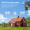 Shiwojia 8MP 4K Solar Camera WiFi 12x Zoom Solar Panel Batteri Security Camera Dual Lens Anti-stöld Siren Alarmövervakningskam