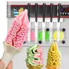 ETL Commercial 5 Flavours Soft Serve Ice Cream 3+2 Mixed Flavors Machine maker 35-40L/hour with Refrigerated Tanks, Auto Wash and Auto Counting with LED Panel