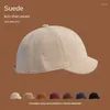 Ball Caps Japanese Street Short-brimmed Duckbill Hats For Men Spring And Autumn Versatile Retro Suede Solid Color Baseball Women