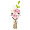 Dekoracyjne kwiaty wieńce dzianina piwonia sztuczna róży domy DIY Dekor
