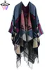 Scarves In Women Capes Scarf Fashion Imitation Cashmere Tassels Ethnic Style Travelling Slit Ladies Scarve Shawl Luxury 231007