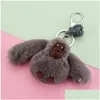 Porte-clés Longes Porte-clés Femmes Singe Animal Poupée Jouet Sac Pendentif Décoration Fluffy Fuzzy Accessoire Boucle Anneau Crochet Enfants Comme otnqd