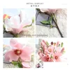 Ghirlande Di Fiori Decorativi 37 Cm Ramo Di Fiore Di Magnolia Artificiale Per Natale Halloween Festa Di Compleanno Fai Da Te Decorazione Della Camera Da Letto Di Casa D Dhy1S