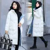 Women's Trench Coats Winter Fashion Mid Length Hooded Long Sleeve Slim Fit Bright Face Thickened Warm Cotton-Padded Clothes Coat Trend