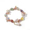 Charm Bracelets Gorgeous Strawberry Crystal Bracelet With Aquamarine Amethyst And Freshwater Pearl