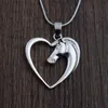 Pendant Necklaces SanLan Fashion Jewelry Plated White K Horse In Heart Necklace For Women Girl Mom Gifts Animal290B