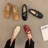 Jurk Schoenen Bailamo Merk Designer Mary Janes Vrouw Vierkante Neus Japanned Lederen Flats Vintage N Band Loafers 231006