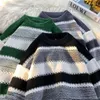 Maglioni da uomo Autunno Oversize Maglione a righe Uomo Baggy Jumper Moda Coreano Streetwear Vintage Pullover Abbigliamento Top Uomo Taglie forti