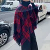 Schals Herren Frühling Herbst Schal Dame Gestrickte Wrap Plaid Pullover Mantel Lose Rollkragenpullover Herbst Winter Poncho Capes 231007