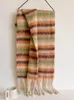 スカーフ秋と冬の模倣カシミア・モヘアの編組タッセルスカーフの女性肥厚暖かい色ブロックカラーロングショール231007