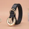 Belts Fashion Double Ring Needle Buckle For Women Retro Versatile Luxury Black Elegant Waist Belt Girl Clothing Accessories Gift