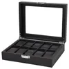 Watch Boxes 3/5/6/10/12 Slots Organizer Box Storage For Travel Watches Carbon Fiber Display Multi-Purpose