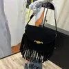 Abrasive leather with fringe All cow hide Crocodile print hobo designer crossbody bag bag luxury shoulder bags women crossbody bag glitter strap bag new black cel