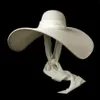 Yaz 25cm Big Sm Shew Hat Beyaz Strappy kurdele güneş açık plaj kapağı seyahat güneş kremi büyük bütün geniş şapkalar256h