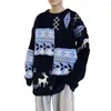 Męskie swetry luźne sweter w stylu świąteczny w stylu świąteczny łosieł łosia przytulna gruba dzianowa pullover na jesień/zimę garderobę