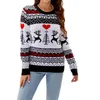 Women's Sweaters Women Cute Crew Neck Sweater Christmas Print Long Sleeve Pullover Tops Knitwear For Fall Warm Streetwear