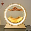 Decorative Objects Figurines LED Light Creative Quicksand Table Lamp Moving Sand Art Picture 3D Hourglass Deep Sea Sandscape Bedroom Lamp for Home Decor Gift 231007