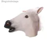 Theme Costume Halloween Mask Ball Cosplay Latex Horse Head Mask Animal Head Set Horse Mask Dog Horse Jun Horse MaskL231008